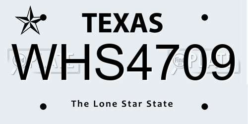 WHS4709 Texas License Plate
