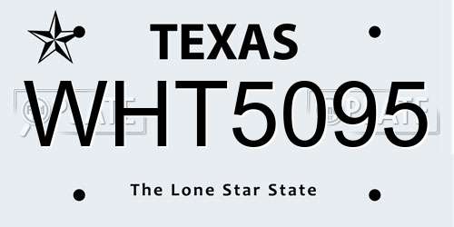 WHT5095 Texas License Plate