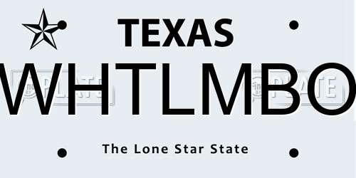 WHTLMBO Texas License Plate