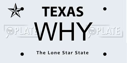 WHY Texas License Plate