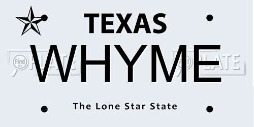 WHYME Texas License Plate