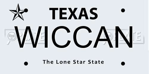 WICCAN Texas License Plate