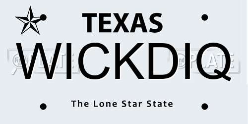 WICKDIQ Texas License Plate