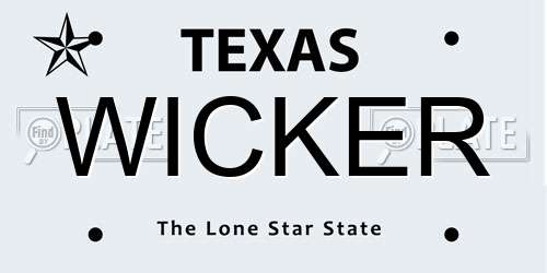 WICKER Texas License Plate