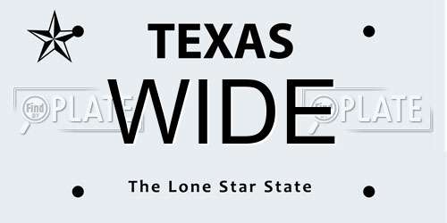 WIDE Texas License Plate