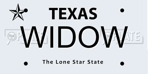 WIDOW Texas License Plate