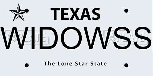 WIDOWSS Texas License Plate