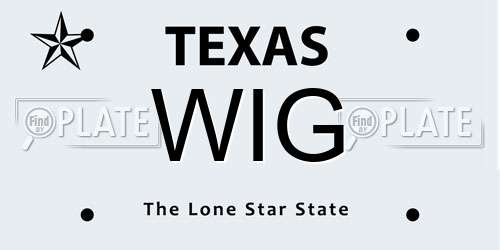 WIG Texas License Plate