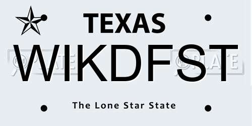 WIKDFST Texas License Plate