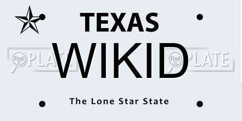 WIKID Texas License Plate