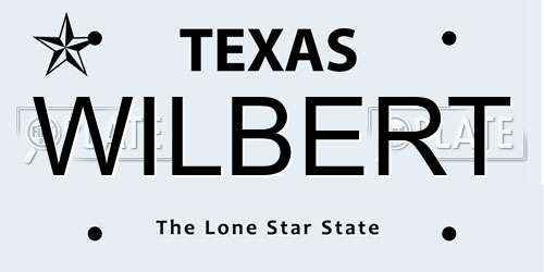 WILBERT Texas License Plate
