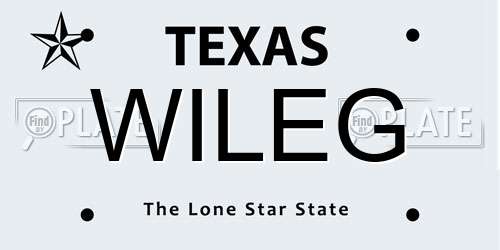WILEG Texas License Plate