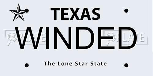 WINDED Texas License Plate