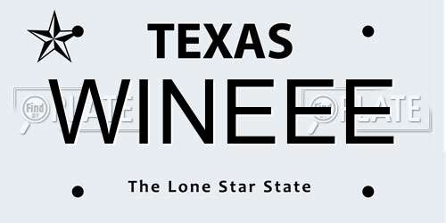 WINEEE Texas License Plate