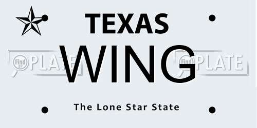 WING Texas License Plate