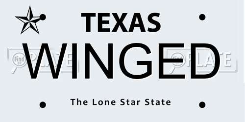 WINGED Texas License Plate