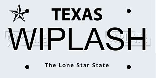 WIPLASH Texas License Plate