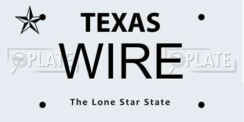 WIRE Texas License Plate