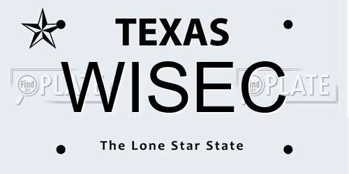 WISEC Texas License Plate
