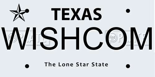 WISHCOM Texas License Plate