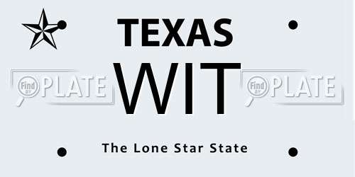 WIT Texas License Plate
