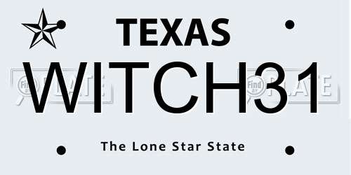 WITCH31 Texas License Plate