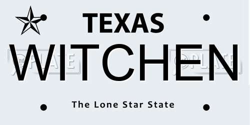 WITCHEN Texas License Plate