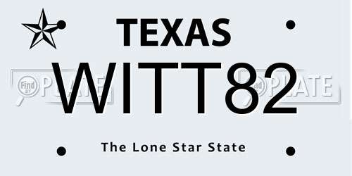 WITT82 Texas License Plate