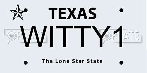 WITTY1 Texas License Plate
