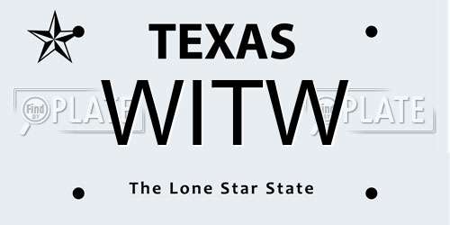 WITW Texas License Plate