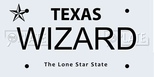 WIZARD Texas License Plate