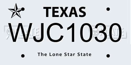 WJC1030 Texas License Plate