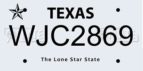 WJC2869 Texas License Plate