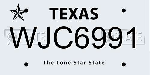 WJC6991 Texas License Plate