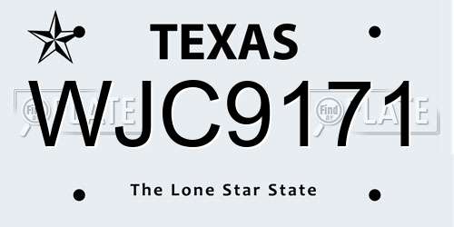 WJC9171 Texas License Plate