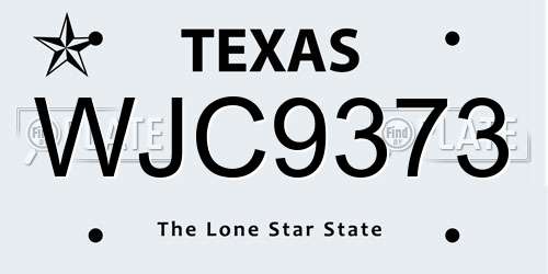 WJC9373 Texas License Plate