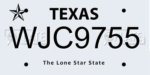 WJC9755 Texas License Plate