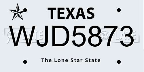 WJD5873 Texas License Plate