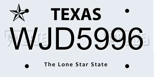WJD5996 Texas License Plate