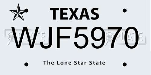WJF5970 Texas License Plate