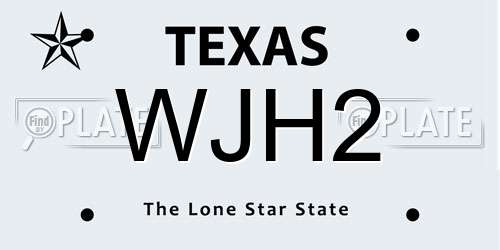 WJH2 Texas License Plate