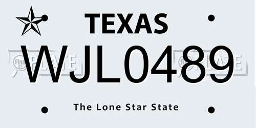 WJL0489 Texas License Plate