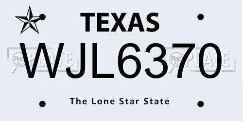 WJL6370 Texas License Plate