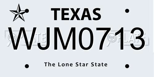 WJM0713 Texas License Plate