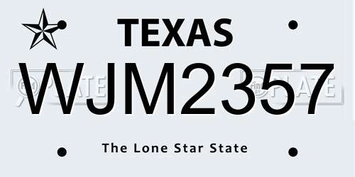 WJM2357 Texas License Plate