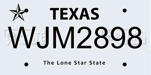 WJM2898 Texas License Plate