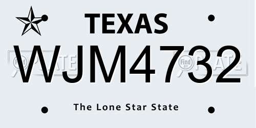 WJM4732 Texas License Plate