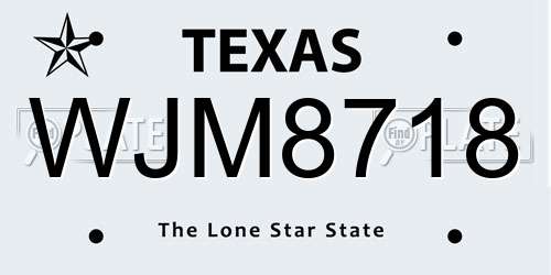 WJM8718 Texas License Plate