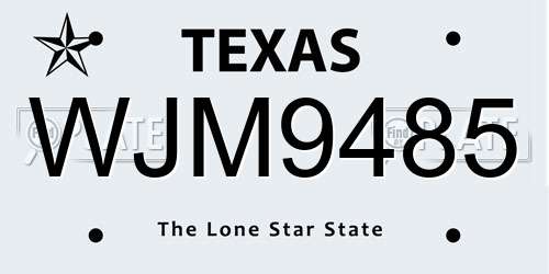 WJM9485 Texas License Plate