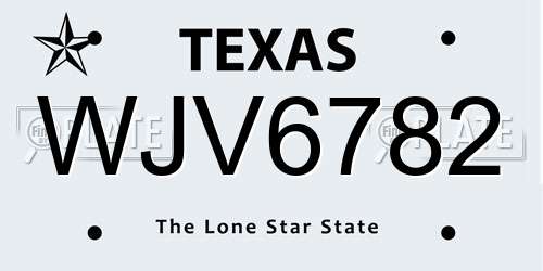 WJV6782 Texas License Plate